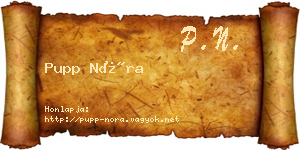 Pupp Nóra névjegykártya