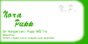 nora pupp business card